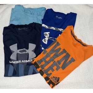 Nike Under Armour Adidas Youth Large Shirt Lot of 4 Graphic Athletic Tee Boys